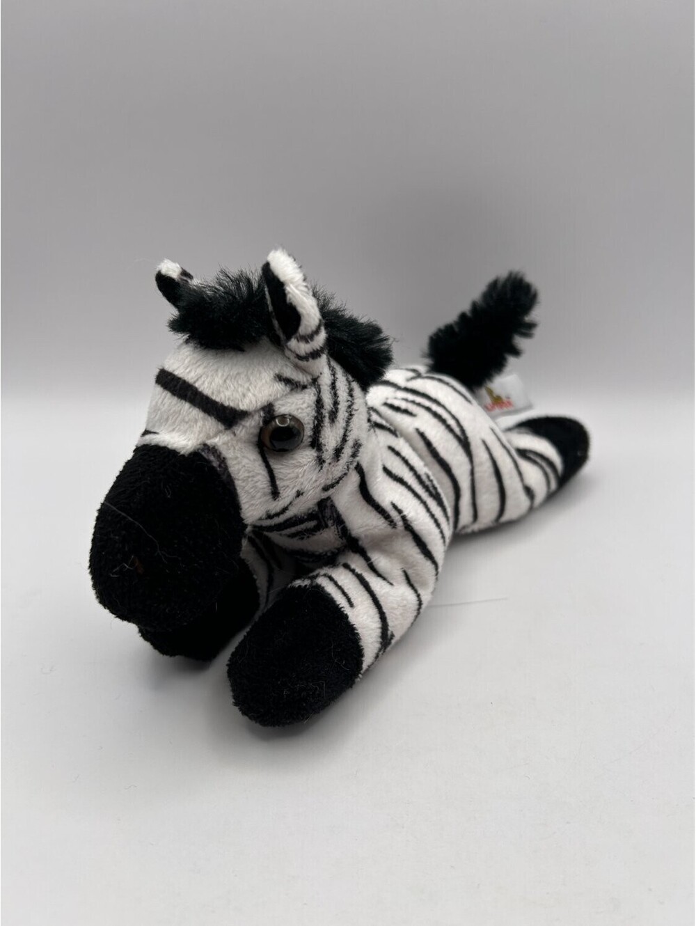 Unipak Designs Zebra Print Plush Bean Bag Stuffed Animal Small Black White
